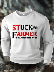 Men's Stuck Farmer Funny Printed Sweatshirt vetvanguards