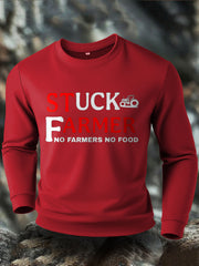 Men's Stuck Farmer Funny Printed Sweatshirt vetvanguards