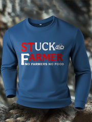 Men's Stuck Farmer Funny Printed Sweatshirt vetvanguards