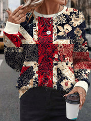 Women's UK Flag Art Printed Sweatshirt vetvanguards