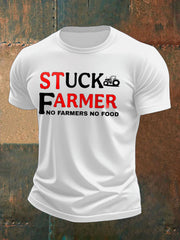 Men's Stuck Farmer Funny Printed T-shirt vetvanguards