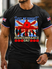 Men's Remembrance Day Lest We Forget Short Sleeves T-shirt vetvanguards
