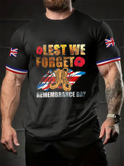 Men's Remembrance Day Lest We Forget Short Sleeves T-shirt vetvanguards