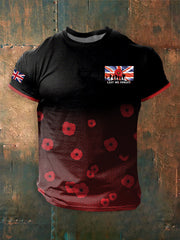 Men's Remembrance Day Lest We Forget Short Sleeves T-shirt vetvanguards
