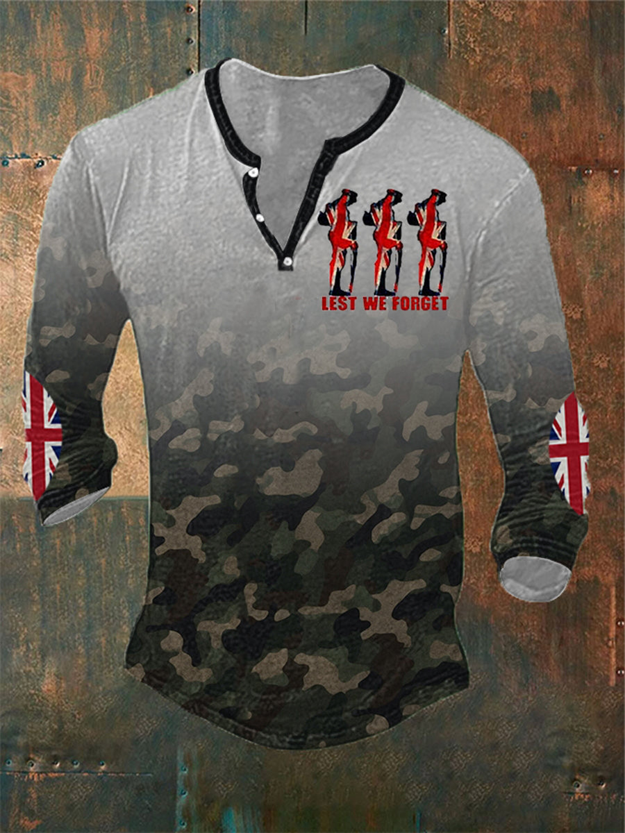 Men's LRemembrance Day Lest We Forget Long Sleeve T-Shirt vetvanguards