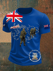 Men's Falklands War UK Flag Printed T-shirt vetvanguards