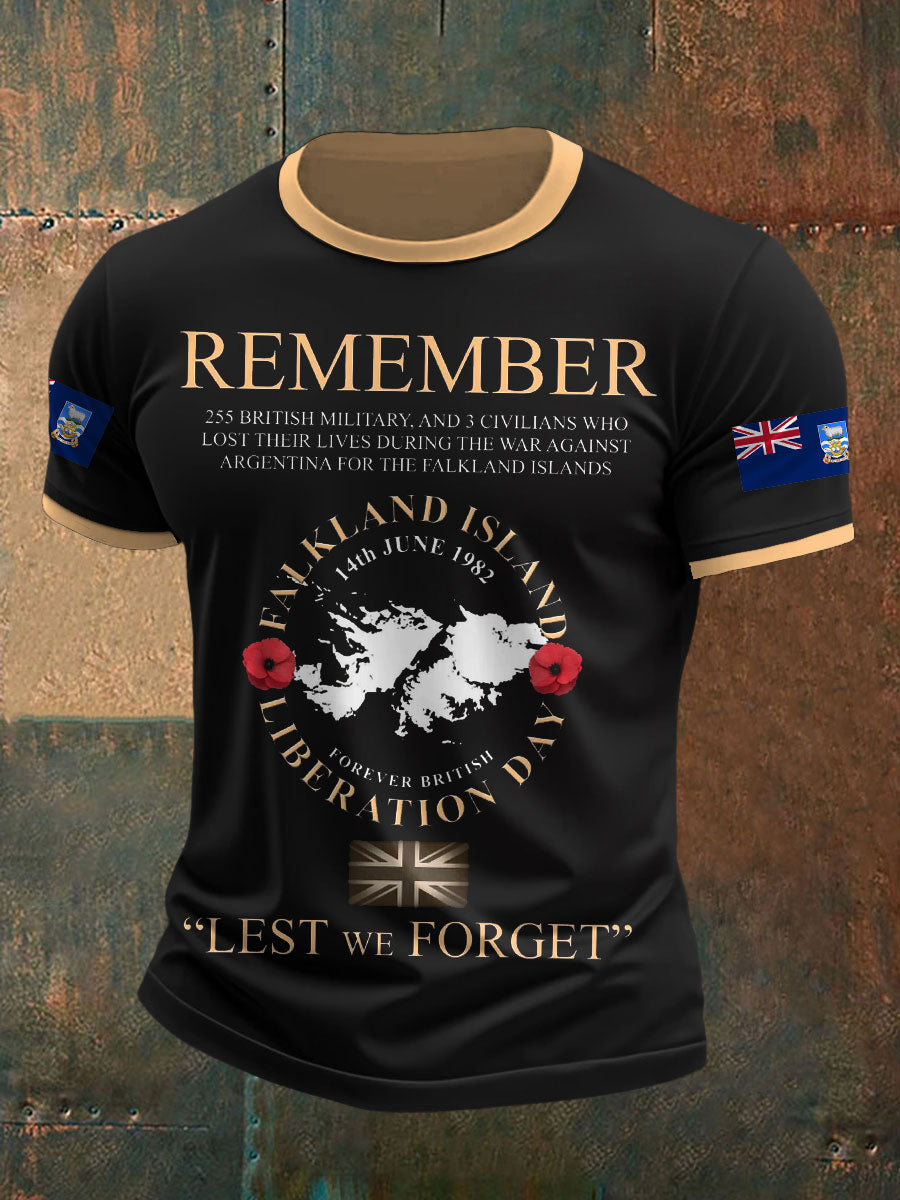 Men's Falklands War UK Flag Printed T-shirt vetvanguards