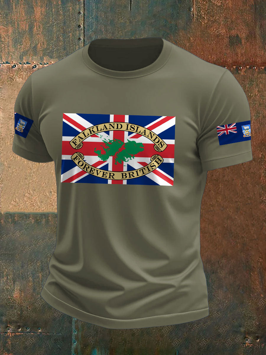 Men's Falklands War UK Flag Printed T-shirt vetvanguards