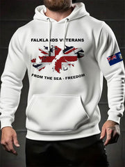 Men's Falklands War UK Flag Printed Hoodie vetvanguards